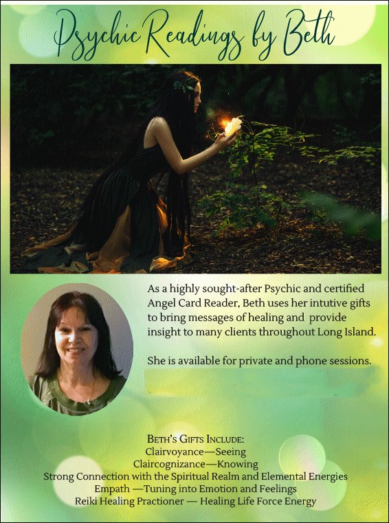 Flyer for Beth, Psychic Medium and card reader